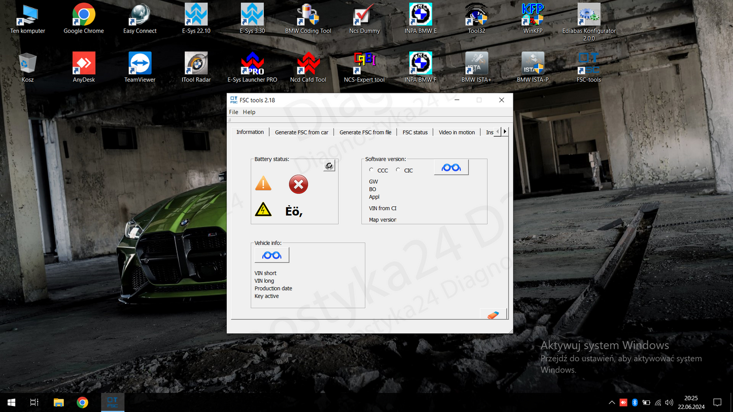 GOTOWY Dysk SSD 1TB BMW Icom ISTA+ 4.45 PL Polska/ESYS/INPA/NCS Expert