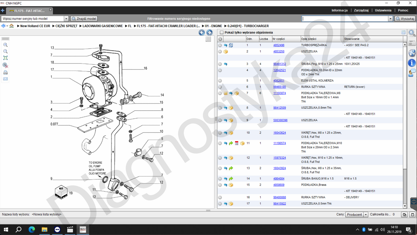 KATALOG CZĘŚCI New Holland Maszyny Budowlane CNH NGPC