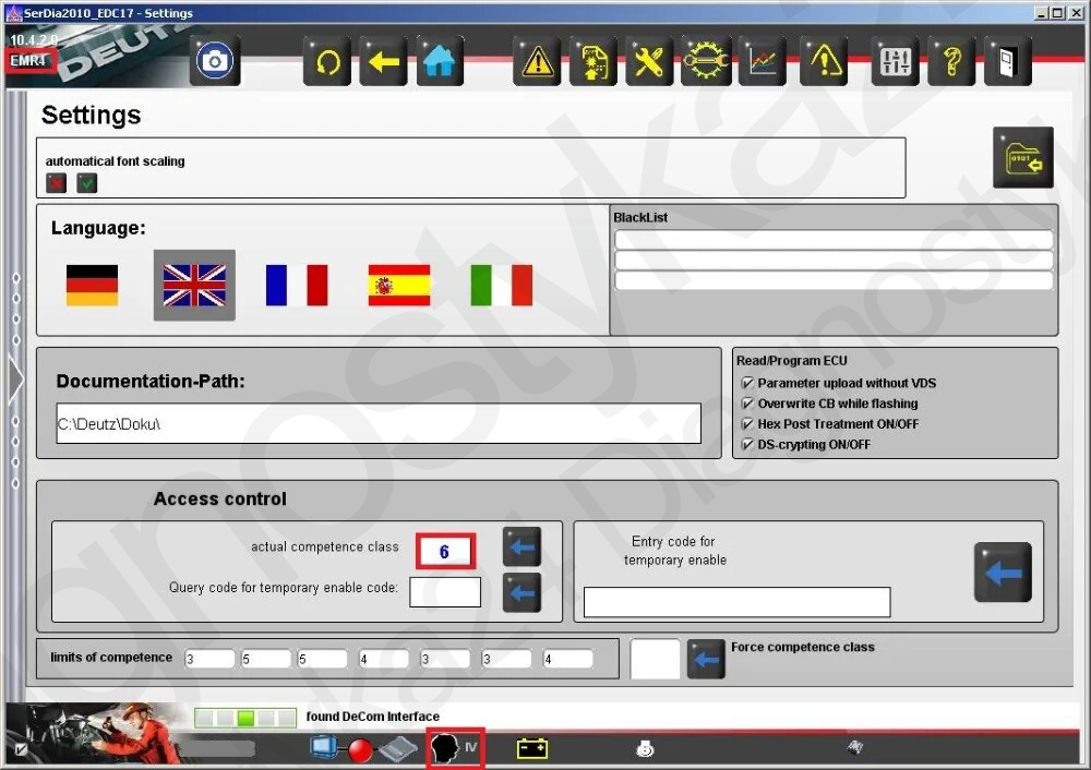 ZESTAW DIAGNOSTYCZNY Deutz Fahr Serdia 2010 Decom AGRO Maszyny