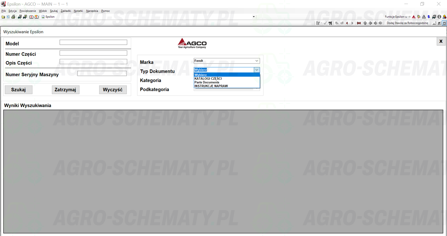 AGCO EPSILION 2022 KATALOG SCHEMATY Massey Ferguson Fendt AGCO Wypas Wersja Zdalna Instalacja