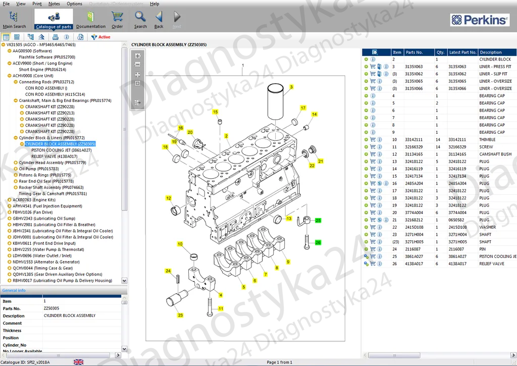 PERKINS SPI 2023A NAJNOWSZA WERSJA KATALOG CZĘŚCI INSTRUKCJE NAPRAW SCHEMATY SILNIKI PERKINS