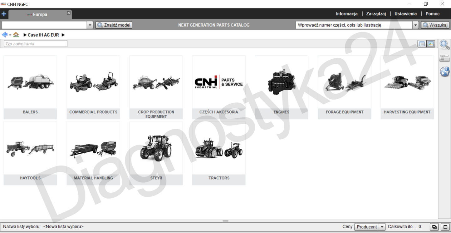 KATALOG CZĘŚCI Case Maszyny Rolnicze CNH NGPC