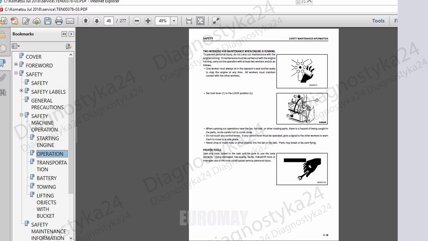 KOMATSU Serwisówki Instrukcje Napraw Service Manuale PDF PACZKA DUŻA