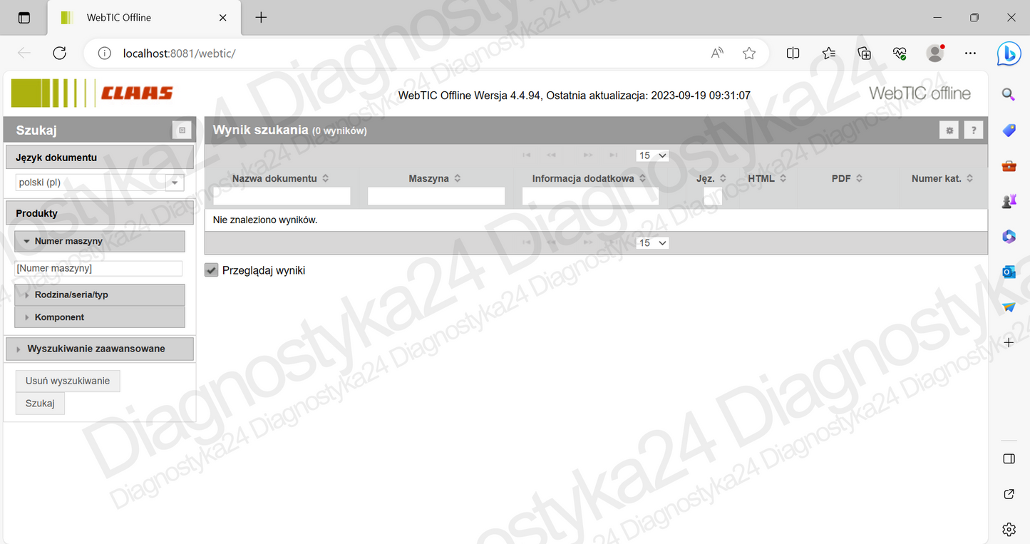 INSTRUKCJE NAPRAW Schematy Claas WebTIC 2026 Axion Lexion Maszyny Ciągniki Kombajny Sieczkarnie