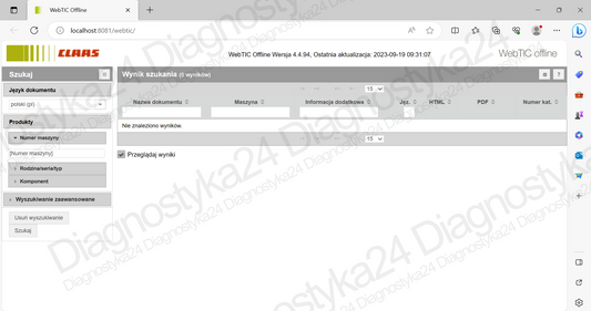 INSTRUKCJE NAPRAW Schematy Claas WebTIC 2026 Axion Lexion Maszyny Ciągniki Kombajny Sieczkarnie