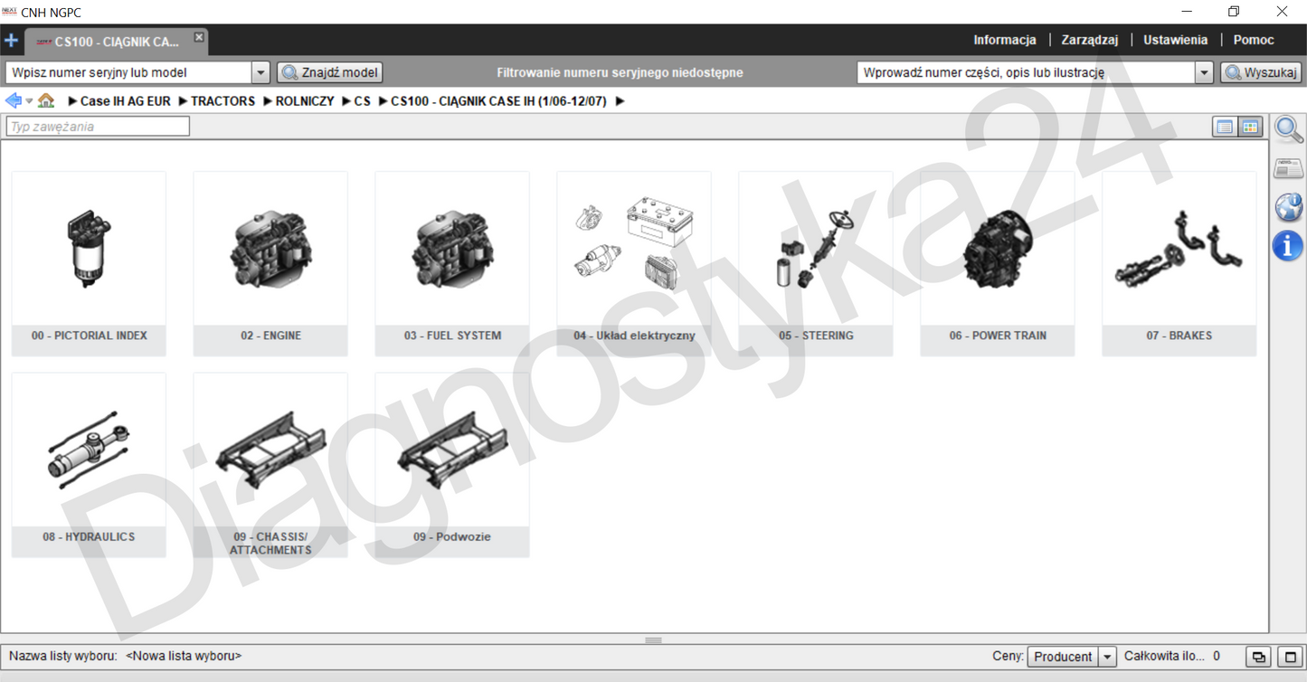 KATALOG CZĘŚCI Case Maszyny Rolnicze CNH NGPC