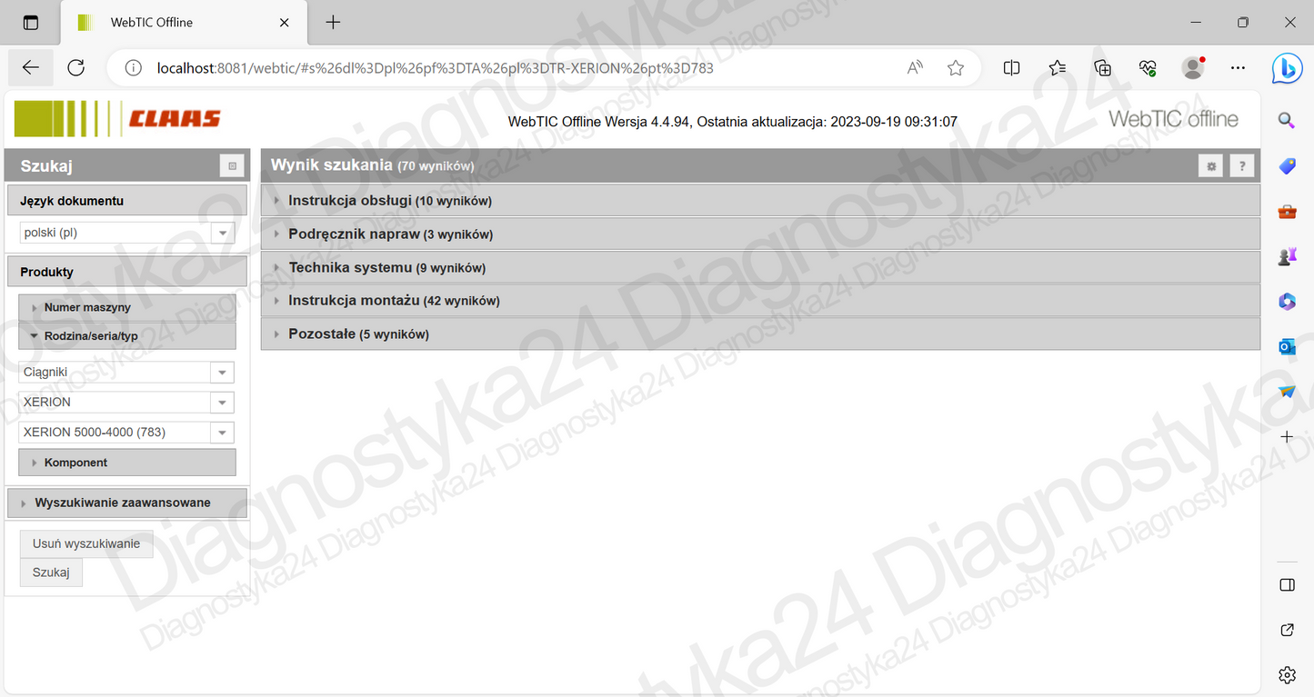 INSTRUKCJE NAPRAW Schematy Claas WebTIC 2026 Axion Lexion Maszyny Ciągniki Kombajny Sieczkarnie