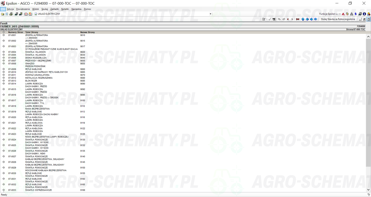 AGCO EPSILION 2022 KATALOG SCHEMATY Massey Ferguson Fendt AGCO Wypas Wersja Zdalna Instalacja