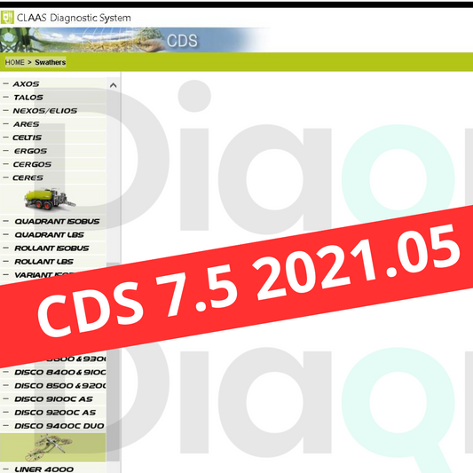 Claas CDS 7.5 2021.05 Najnowszy Soft Polska Wersja Zdalna Instalacja CAN USB / METADIAG