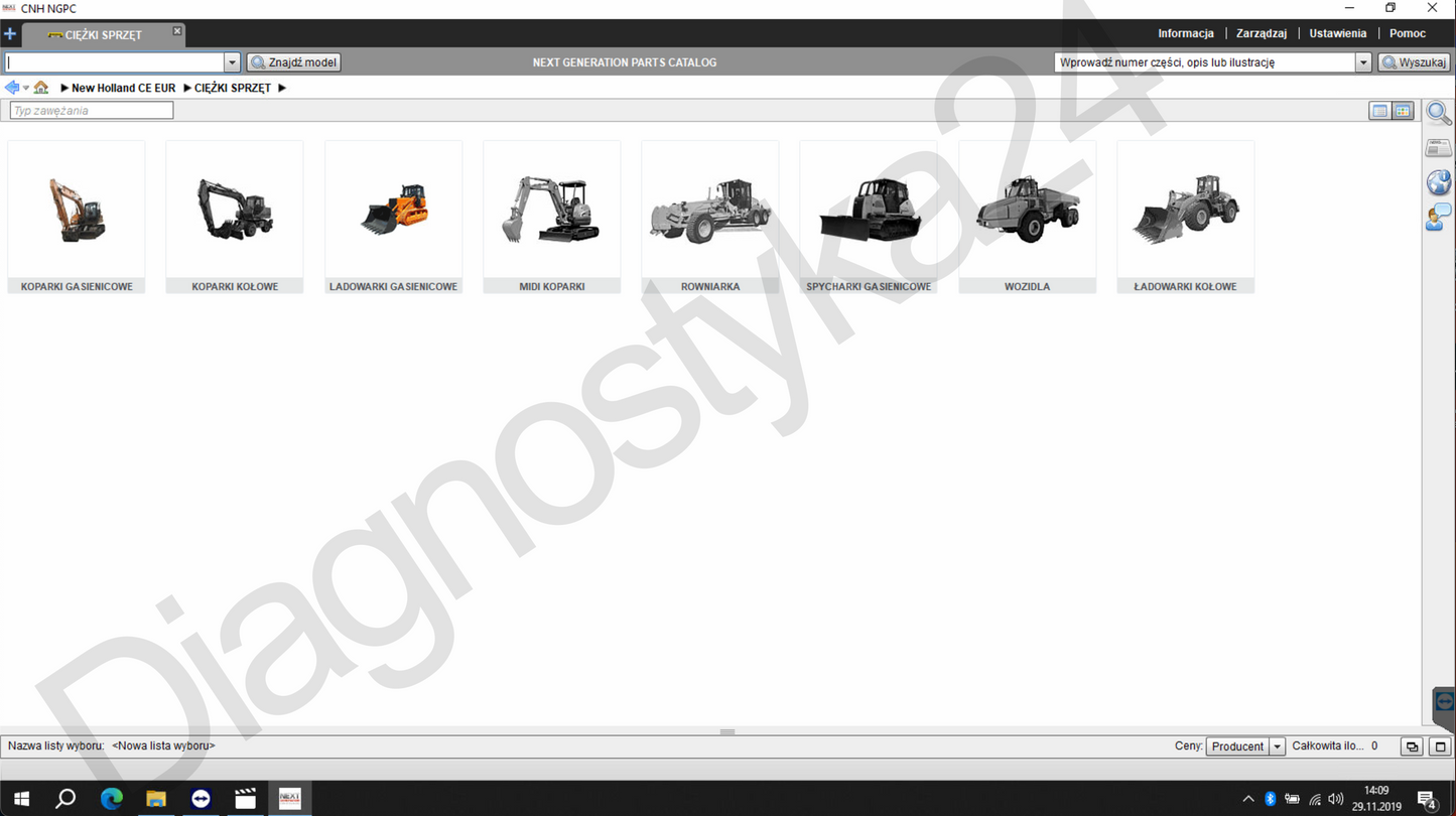 KATALOG CZĘŚCI Case Maszyny Budowlane CNH NGPC
