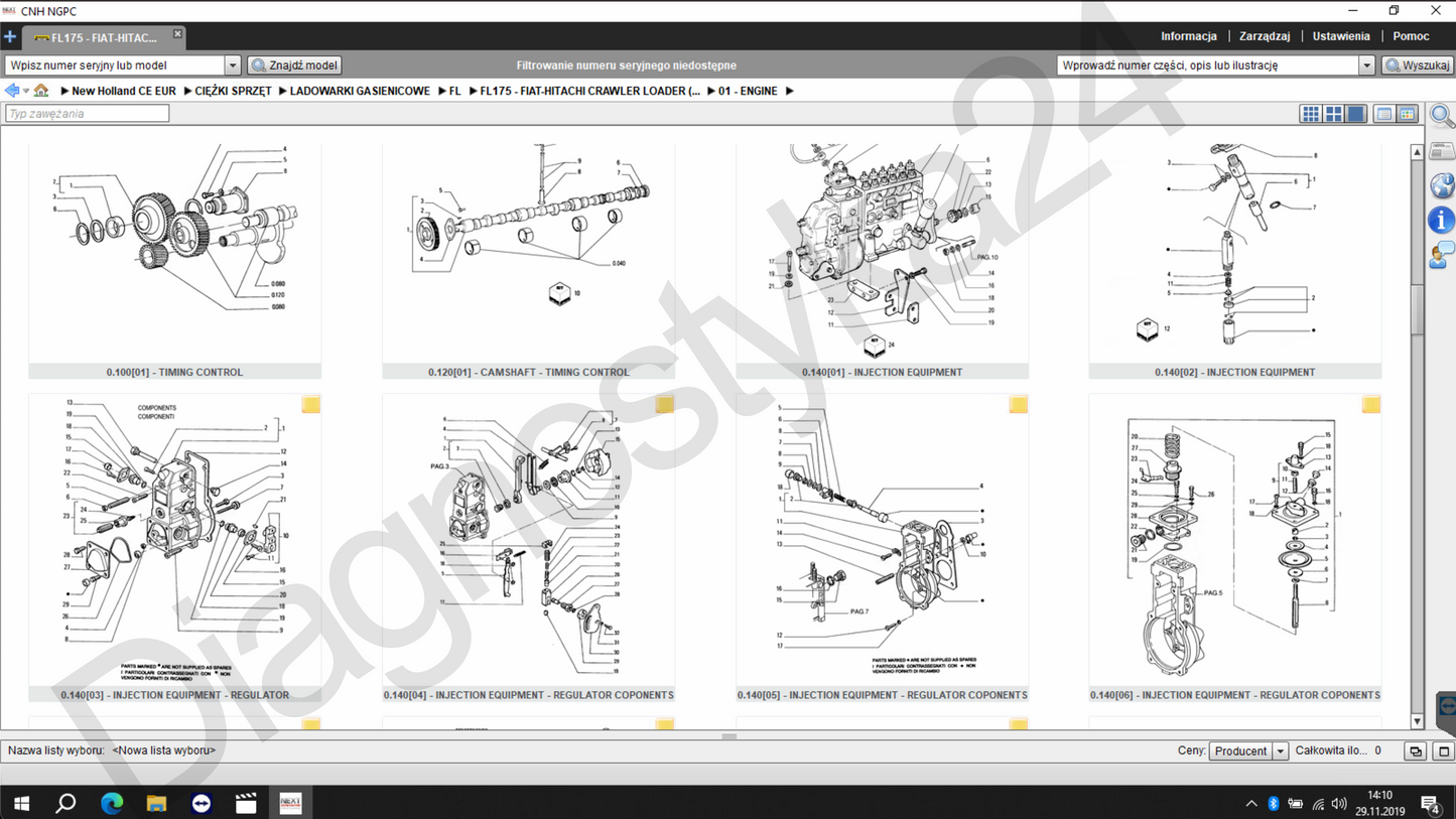 KATALOG CZĘŚCI New Holland Maszyny Budowlane CNH NGPC