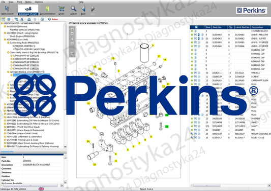PERKINS SPI 2023A NAJNOWSZA WERSJA KATALOG CZĘŚCI INSTRUKCJE NAPRAW SCHEMATY SILNIKI PERKINS